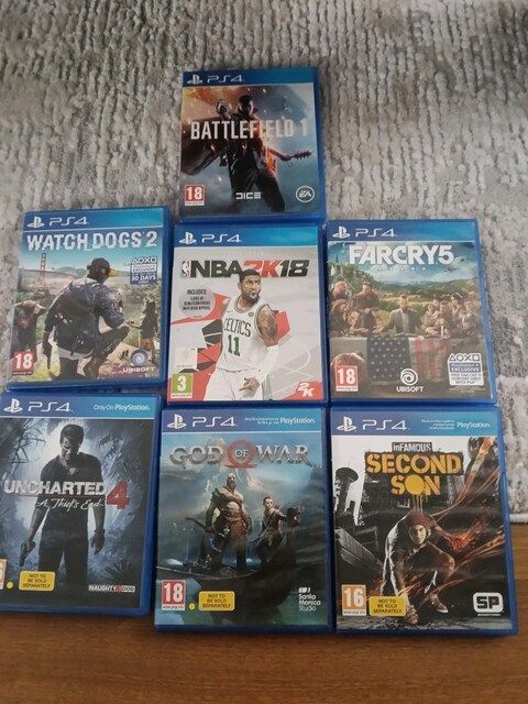 PS4 Oyun Seti (7 Oyun) | God of War, , Uncharted 4, Battlefield