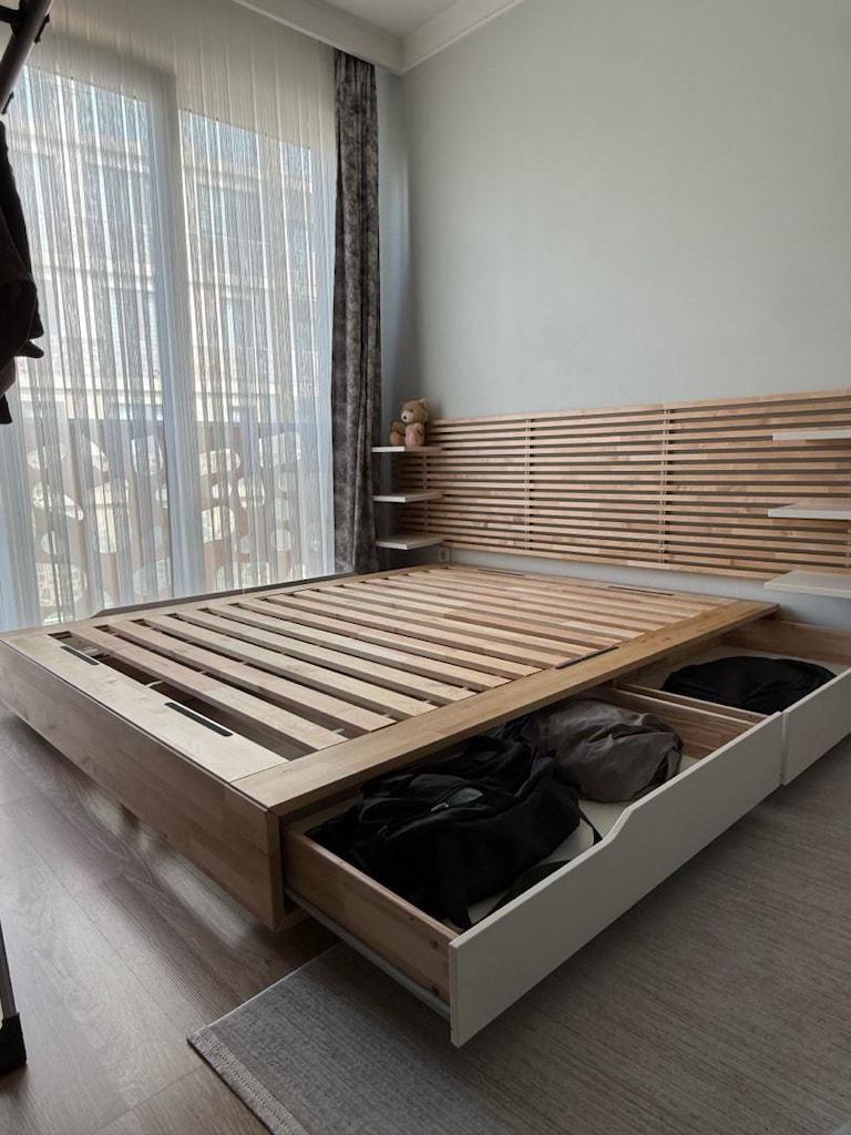 IKEA ÇİFT KİŞİLİK 160X200 MANDAL SERİSİ YATAK BAŞLIĞI VE KARYOLA - 2