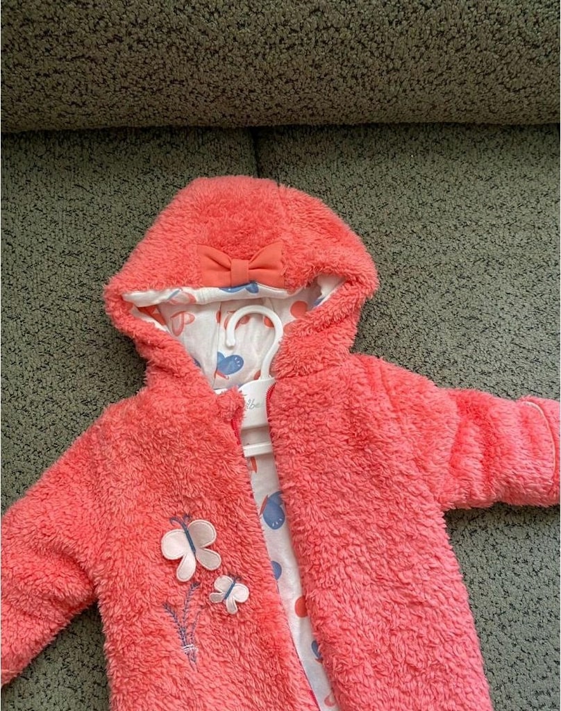 Pembe Kapüşonlu Bebek Tulumu - 2