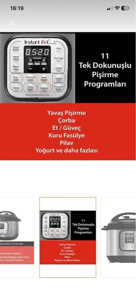 Instant Pot Duo 7-in-1 Akıllı Çok Amaçlı Pişirici – Sıfır - 3