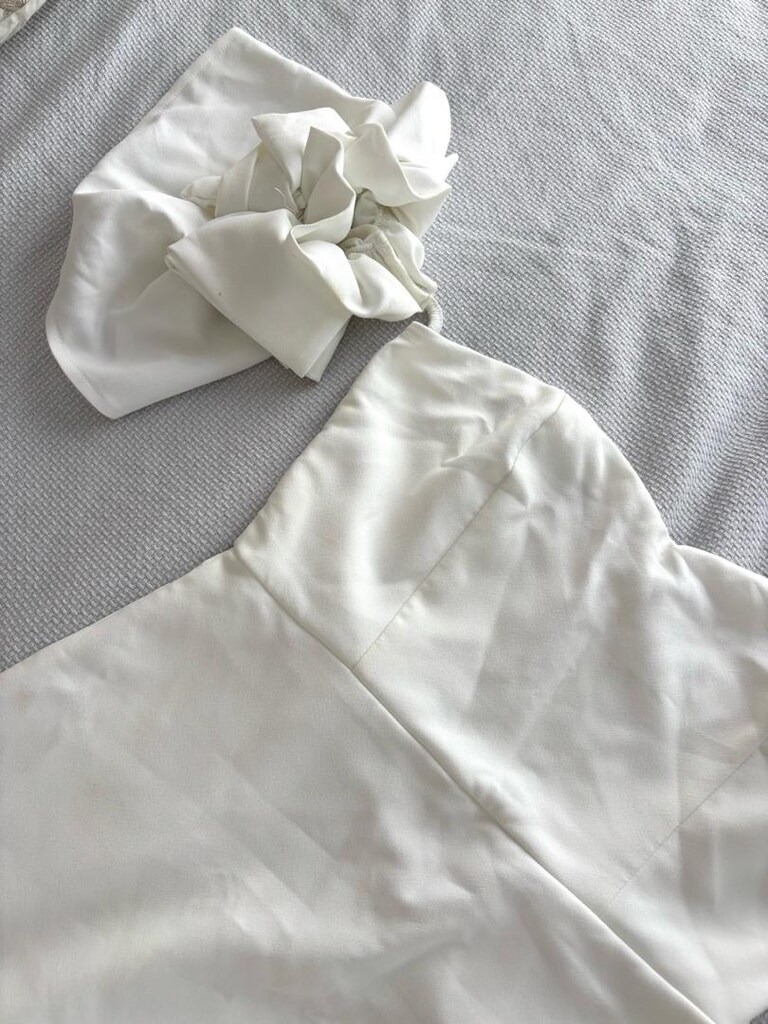 Trendyolmilla nikah beyaz midi elbise 38 beden bridal serisi - 5