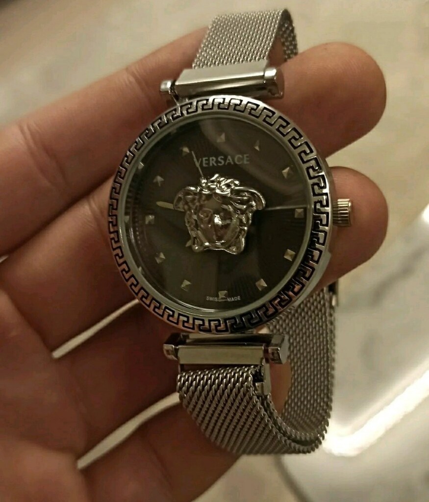 kadın versace çelik kasa mıknatıs kordonlu pilli kol saati - 7