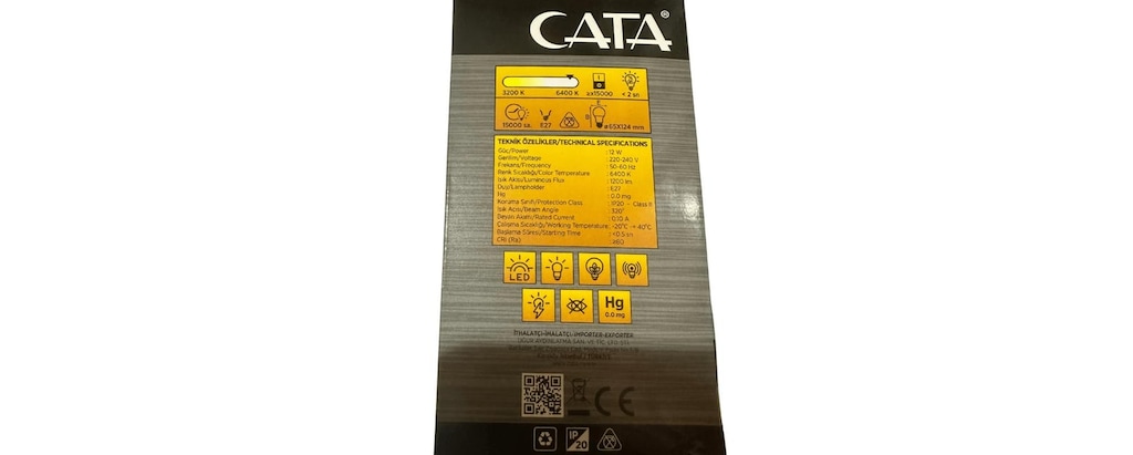 5 ADET Cata CT-4259 12W 6400K (Beyaz Işık) Sensörlü Led Ampul - 2