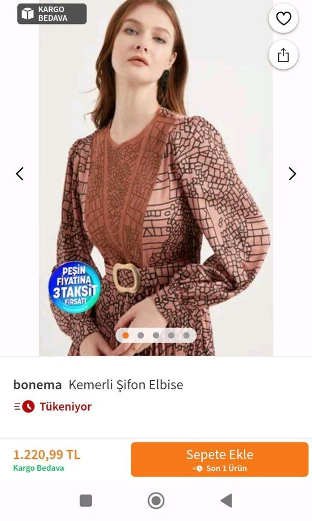 BONEMA ÜSTÜ KOT ÇİÇEKLİ ELBİSE - 8