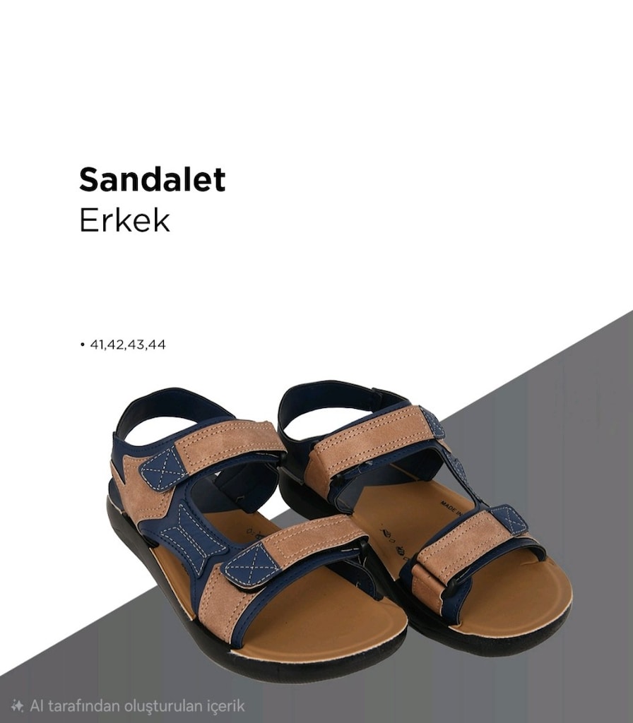 Flex Yumuşak Tabanlı Erkek Sandalet 41-42-43-44 numaralar Etiketli