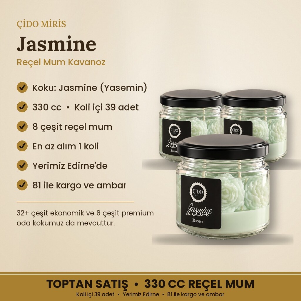 ÇİDO MİRİS REÇEL MUM 330CC JASMINE ORİJİNAL - 2