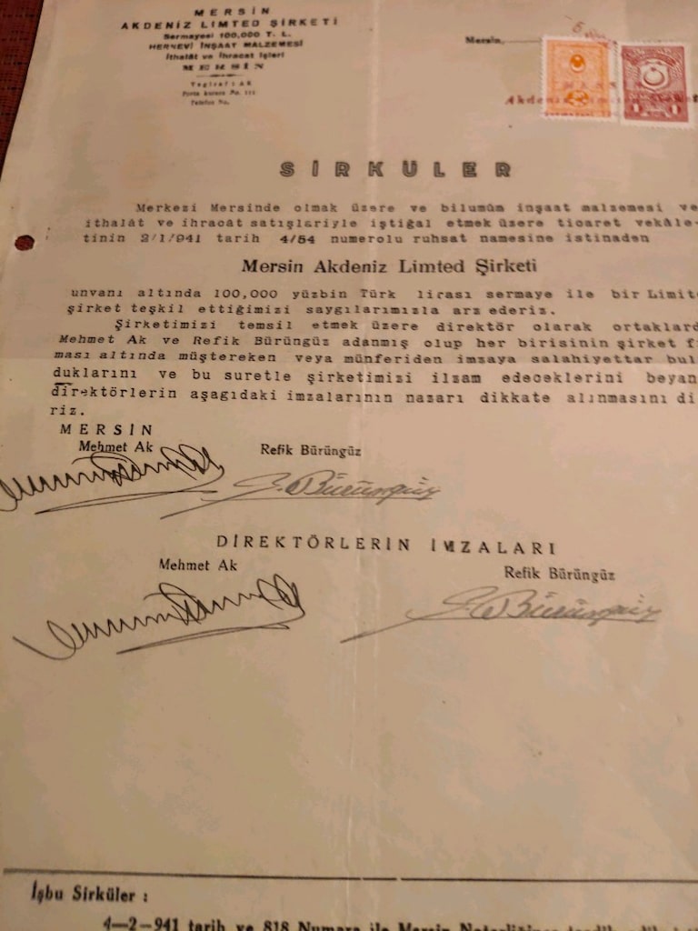 1930 Zile Noterliği - Damga Pullu & Mühürlü Orijinal Kira Mukavelesi - 3