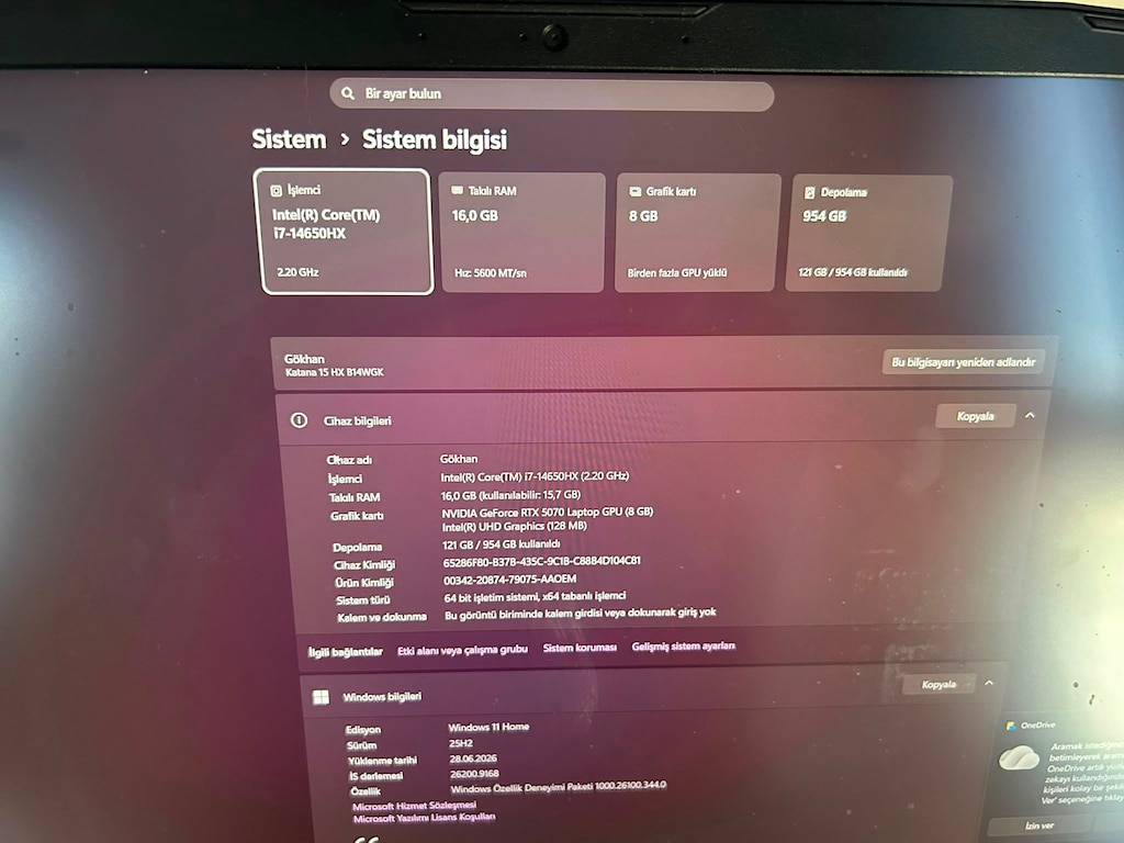 0 AYARINDA 5070li Gaming Laptop - 5