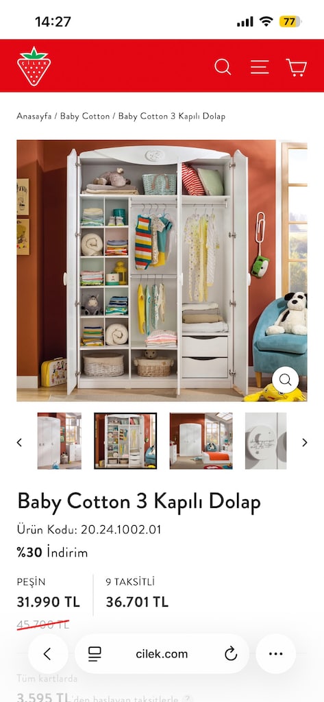 Çocuk Odası Takımı Beşik Dolap Çekmece - 3