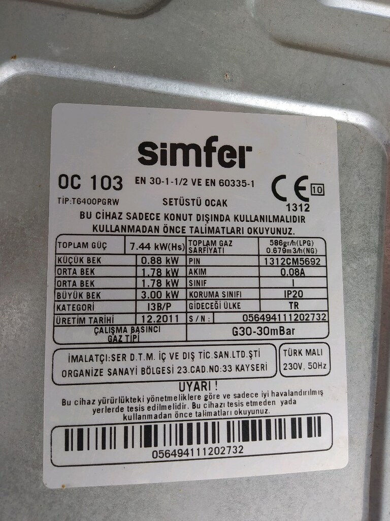 Set Üstü Ocak Simfer - 4 Gözü Aktif Çalışıyor - 4