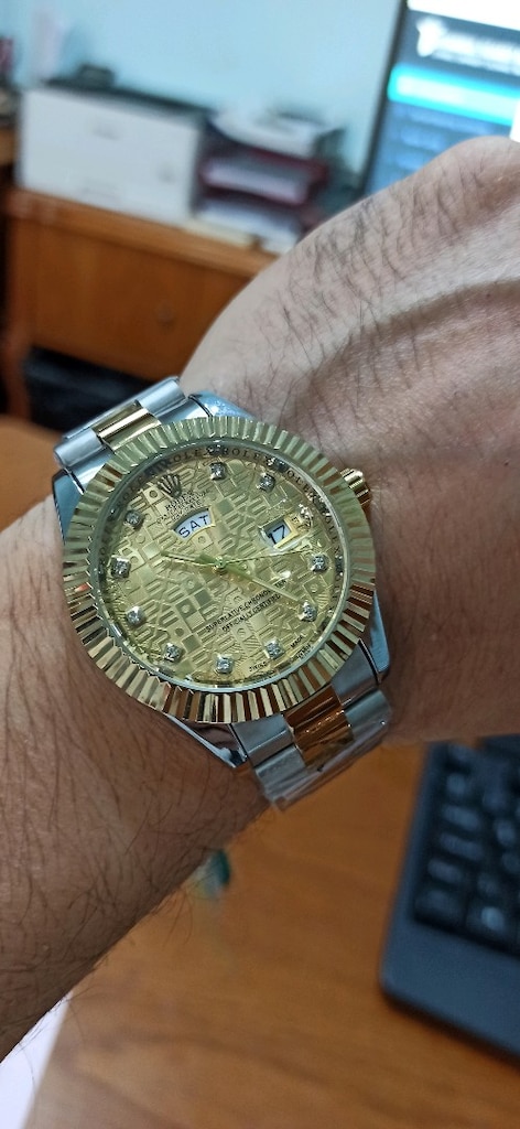 rolex gün ve tarih göstergeli çelik kol saati - 7