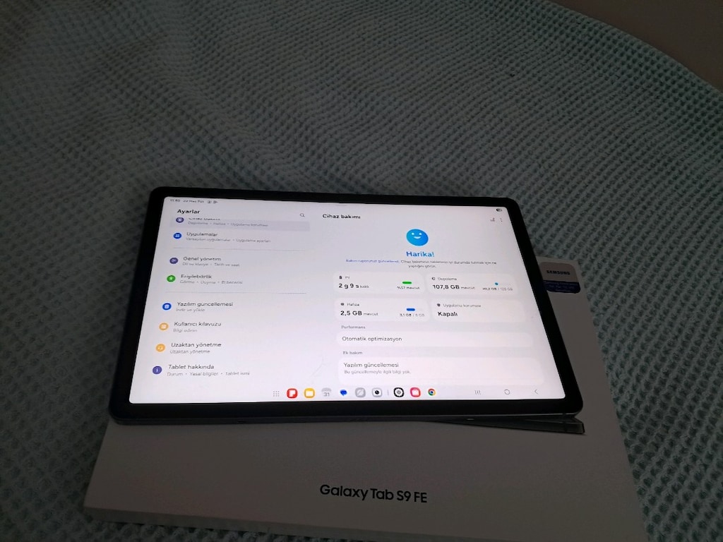 SIFIRDAN FARKSIZ YURTİÇİ 5AY GARANTİLİ 128GB 6RAM 10.9İNÇ SAMSUNG S9FE - 6