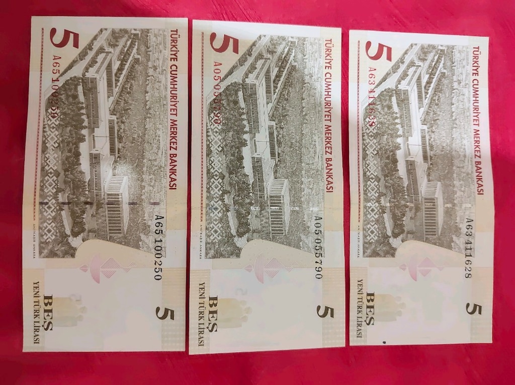 2005 5 YTL Yeni Türk Lirası – 3’lü Koleksiyonluk Lot – Çil/Çile Yakın - 3