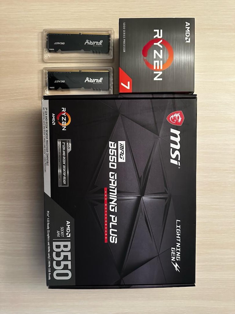 AMD Ryzen 7 5700X + MSI B550 Gaming Plus + 16 GB DDR4 3600 MHz RGB RAM ...