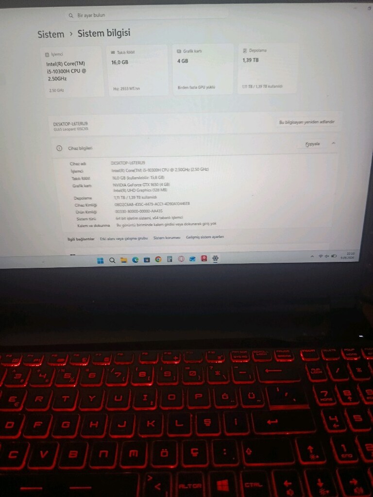 MSI GL65 Leopard - Oyuncu Laptopu / Temiz & Sorunsuz - 5