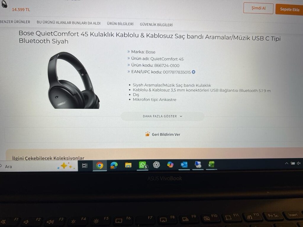 bose Quietfort black kablosuz kulak üstü kulaklık - 11