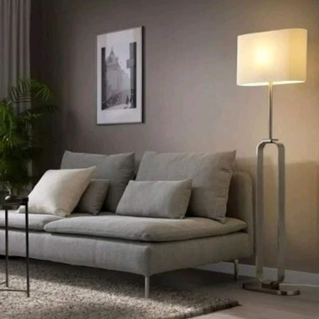 IKEA UPPVIND Yer Lambası – Nikelaj Kaplama / Beyaz, 150 cm - 10