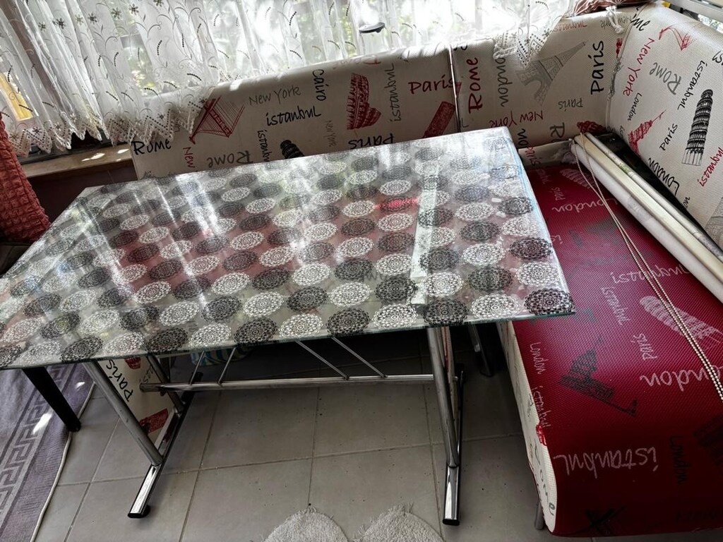 mutfak balkon için yemek masası L koltuk - 8