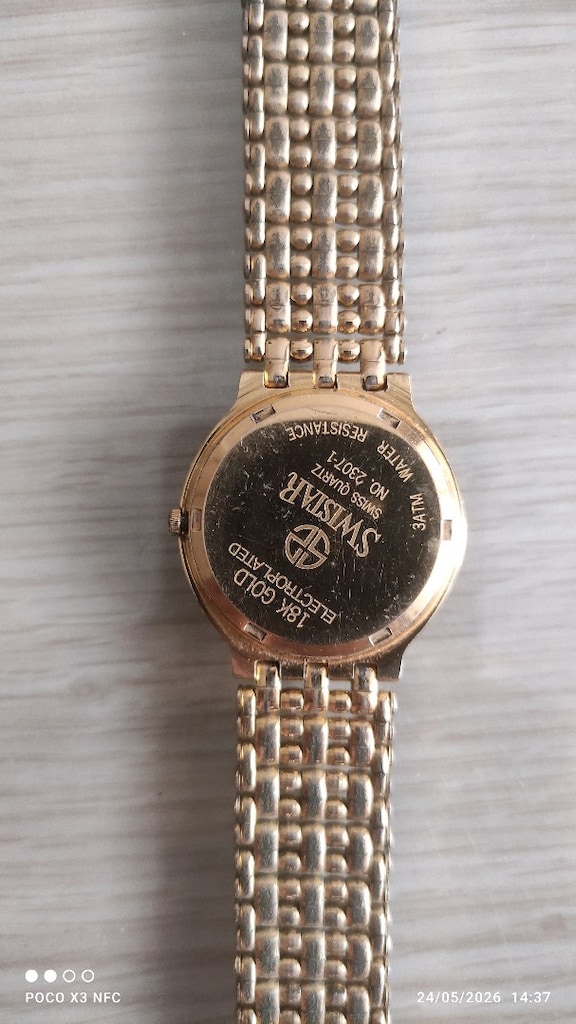 Swistar 18K Gold Kaplama Erkek Kol Saati - 2