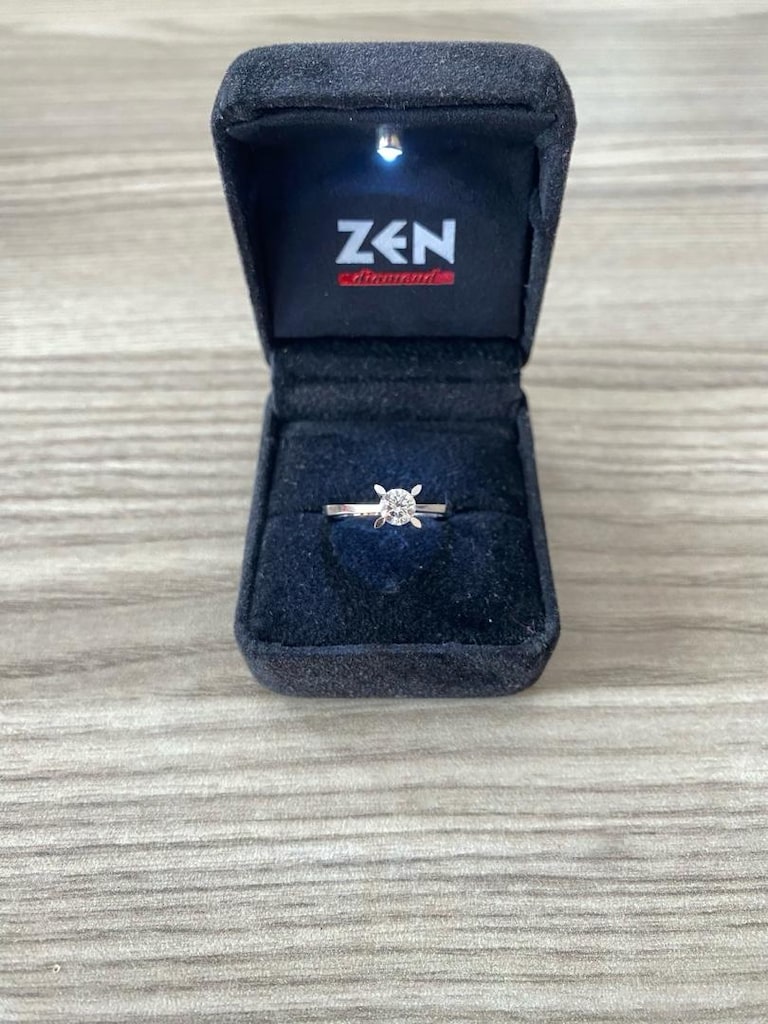 ZEN sıfır 0.40 karat hera tektaş pırlanta yüzük - 8
