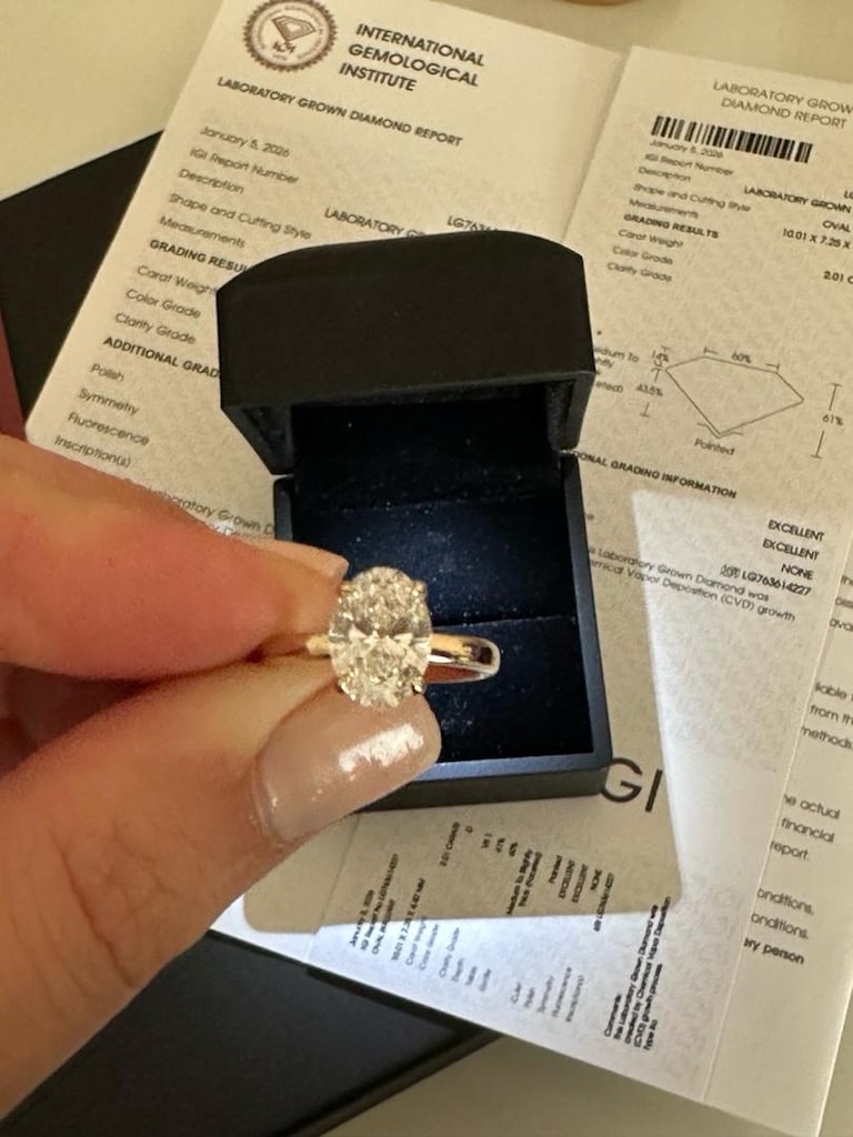 2 carat oval cut lab grown pırlanta tektaş - 2