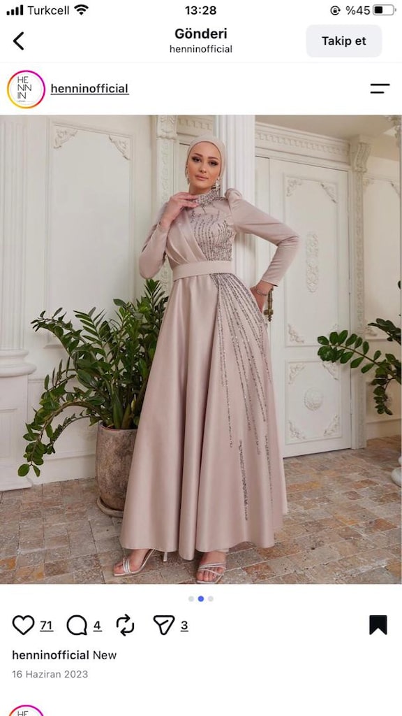Gümüş Renkli Abiye Elbise - 3