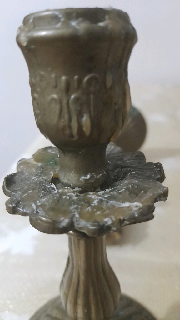 VİNTAGE BRONZ CİF ŞAMDAN. - 7