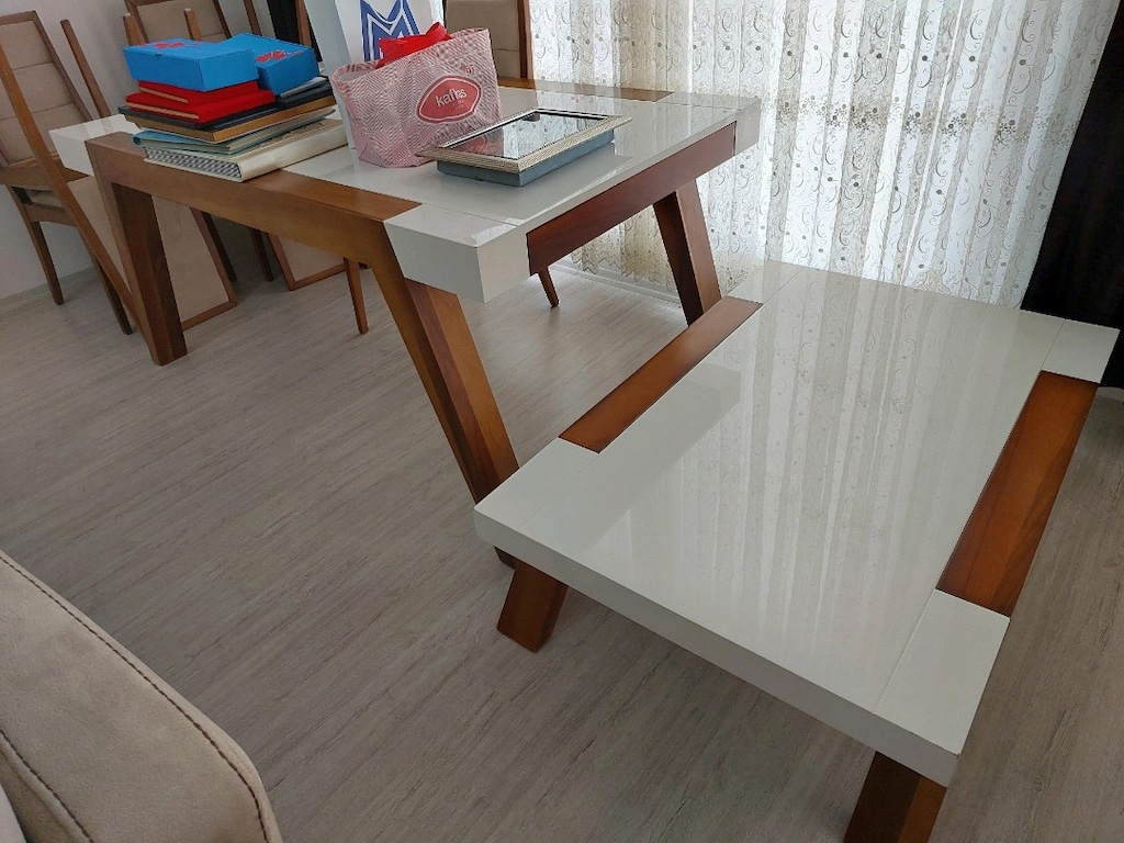 mdf lake boyalı masa 6 sandalye orta sehpa tv sehpası - 11