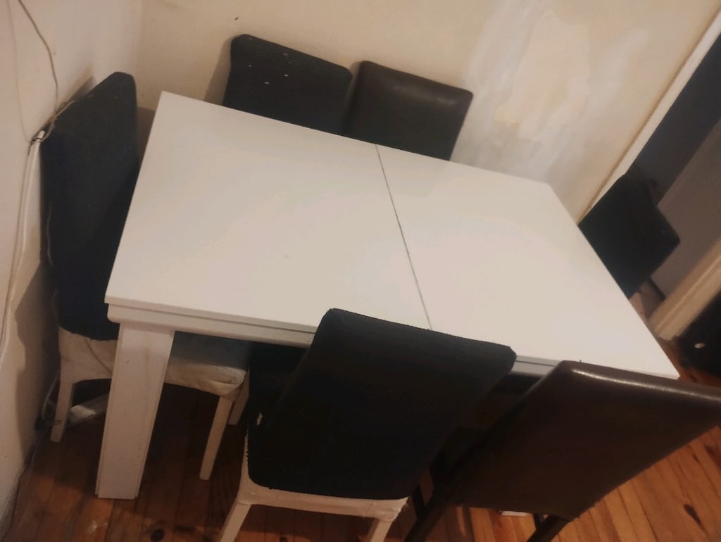 Beyaz Açılır Yemek Masası ve 6 Sandalye - Taşınma Sebebiyle - 3