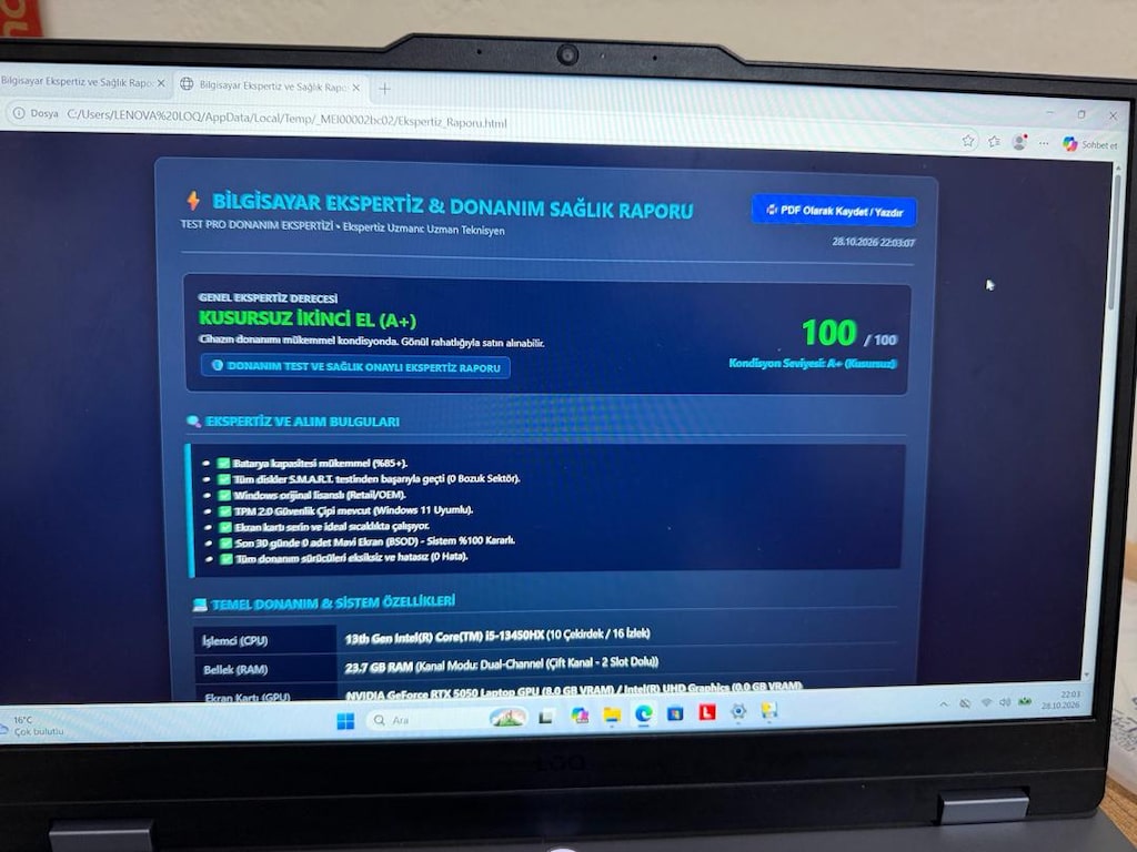 TERTEMİZ SIFIR GİBİ 20/07/2026 FARURALI KUTULU LENOVA LOQ - 7