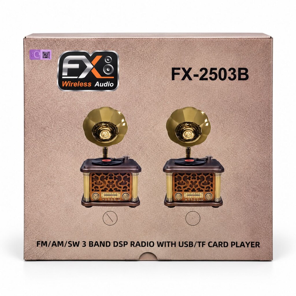 Büyük Boy Retro Gramofon Tasarımlı Bluetooth Hoparlör ve 3 Bant Radyo - 8