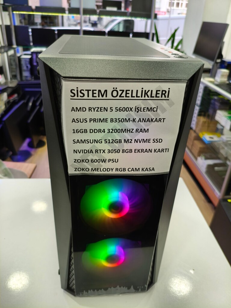 RYZEN 5 5600X RTX 3050 8GB DDR4 16GB RAM M2 NVME 512GB SSD KASA - 2