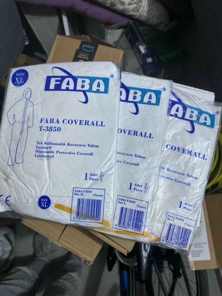 FABA T-3850 2 adet L- 1 adet XL Tek Kullanımlık Koruyucu Tulum.. - 2