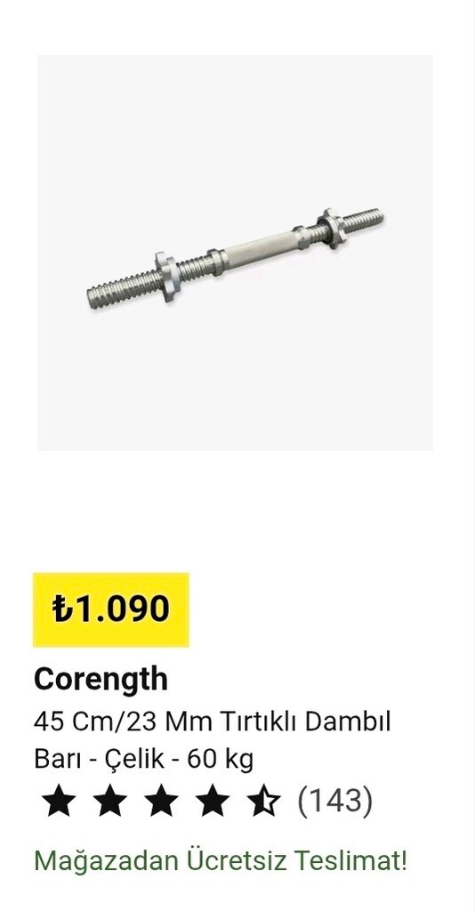 Decathlon Domyos Dumbell Ağırlık Barı - 3