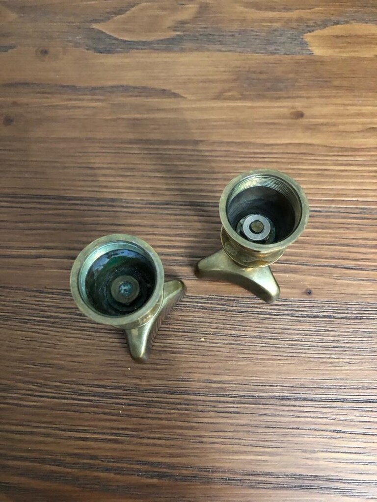 2 adet Döküm Pirinç Mumluk - 4