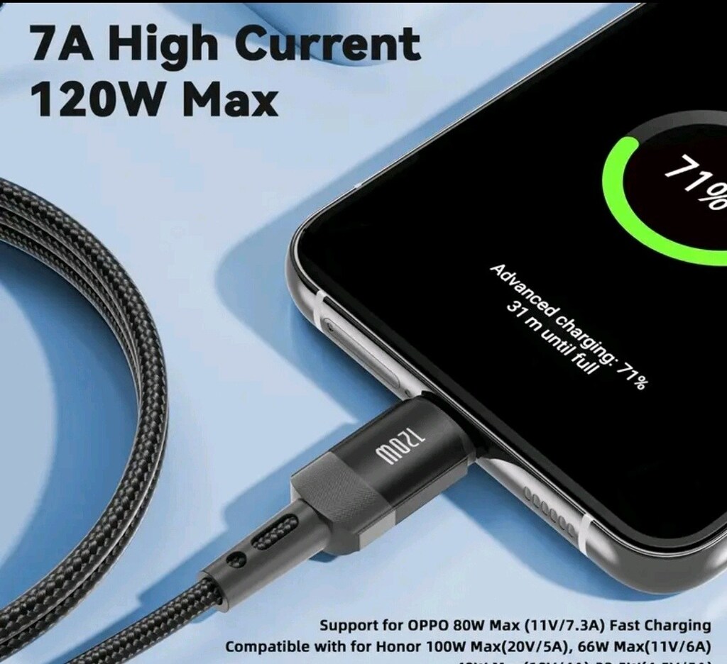 0.30 cm. 7A 120 W TYPE-C USB hızlı şarj kablosu. Yurt dışı. - 5