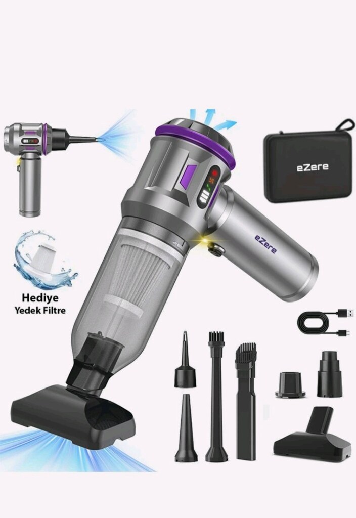 Ezere TurboVac 20000pa Güçlü Dijital Göstergeli Vakumlu Kablosuz Üflem - 4