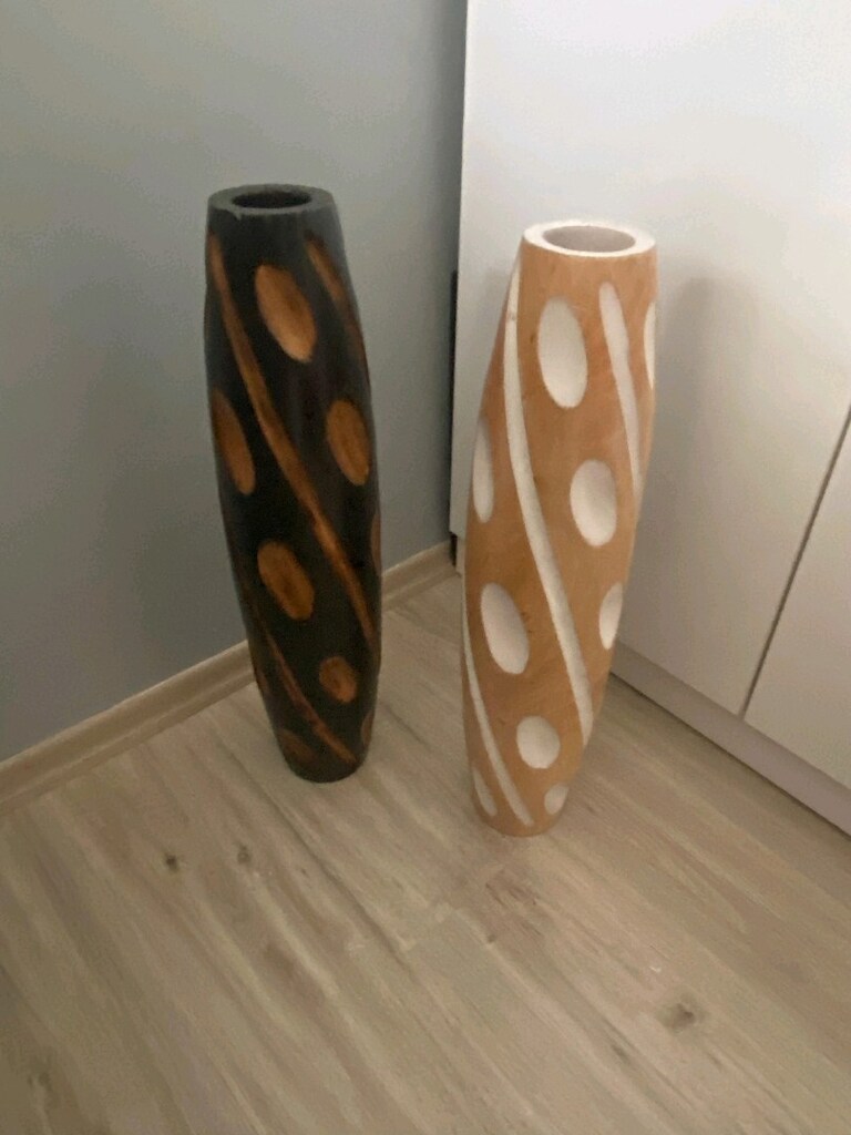 dekoratif ahşap eskitme vazo - 2