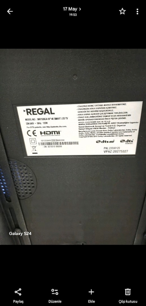 Regal 50R7520UA 50 İnç 4K Smart TV – Ekran Paneli Arızalı - 3