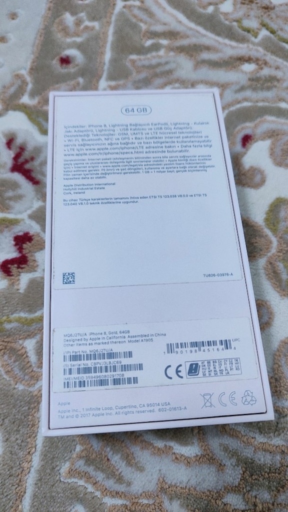 iPhone 8 Gold (Altın) Orijinal Kutusu ve İç Plastiği - 3