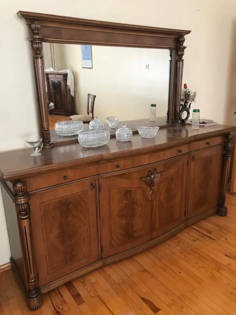 Ceviz Kaplama El İşçiliği Salon Takımı - 8