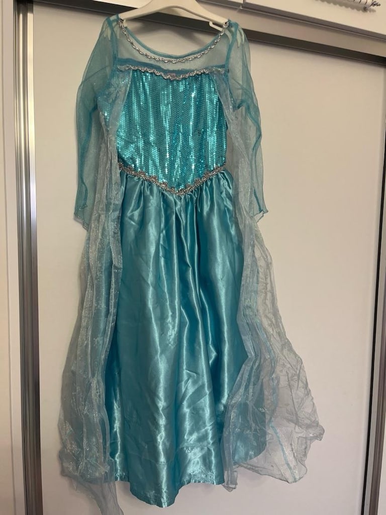 Elsa mavi payetli uzun elbise - 3