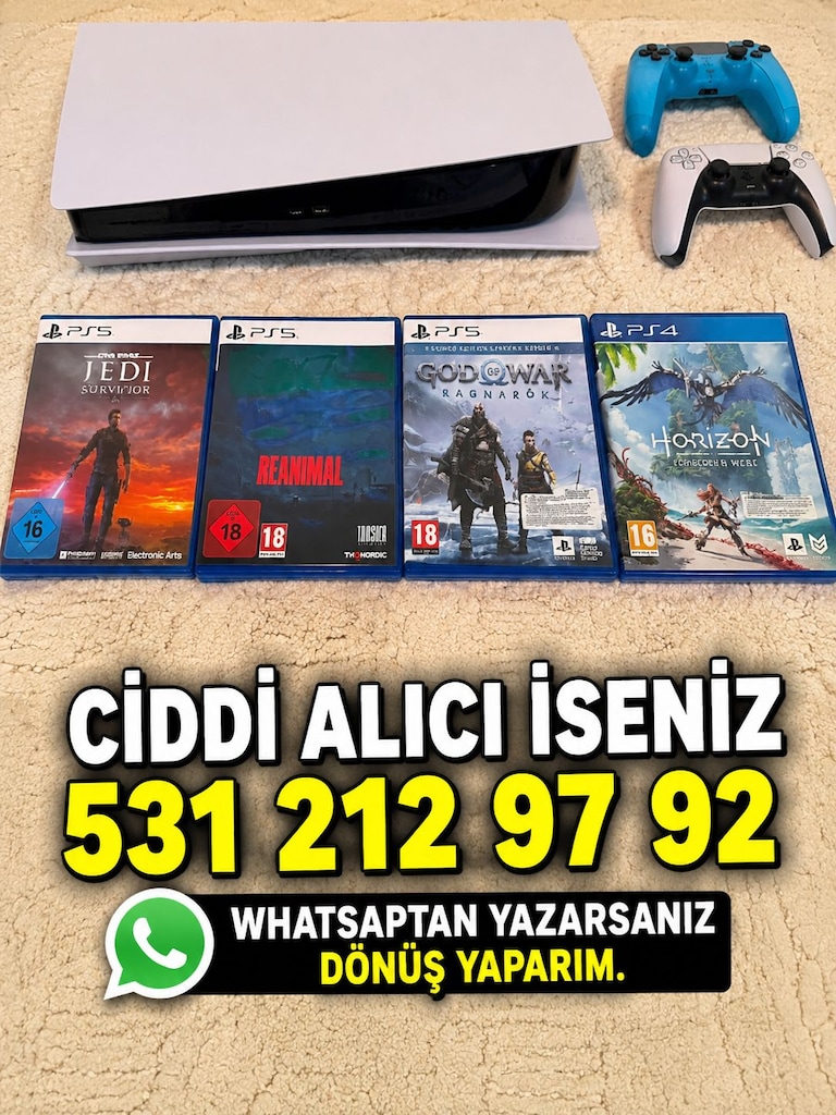 PS5 SLİM 1 TB 2 KOL 4 OYUN TR CİHAZ KUTU FATURALI SIFIRDAN FARKSIZ - 2