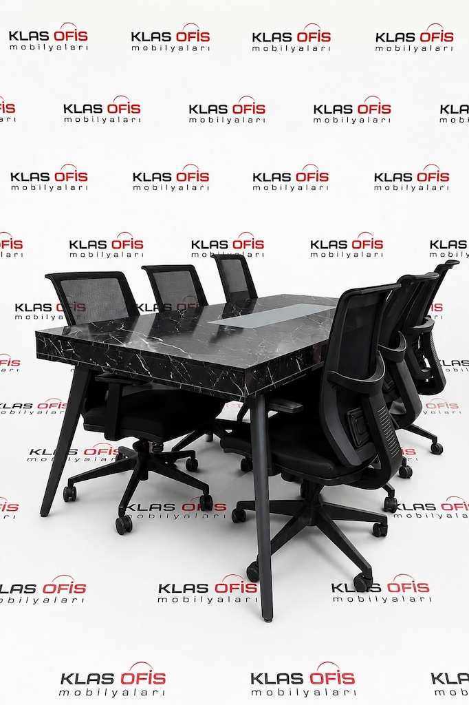 KLAS OFİS PENDİK 220x90 MERMER GÖRÜNÜMLÜ TOPLANTI MASASI SIFIR - 4