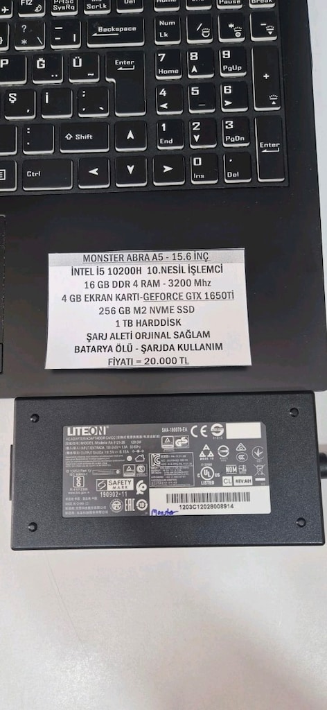 MONSTER LAPTOP İ5 10.NESİL İŞLEMCİ 16 RAM 4 GB GTX 1650 Tİ - 3