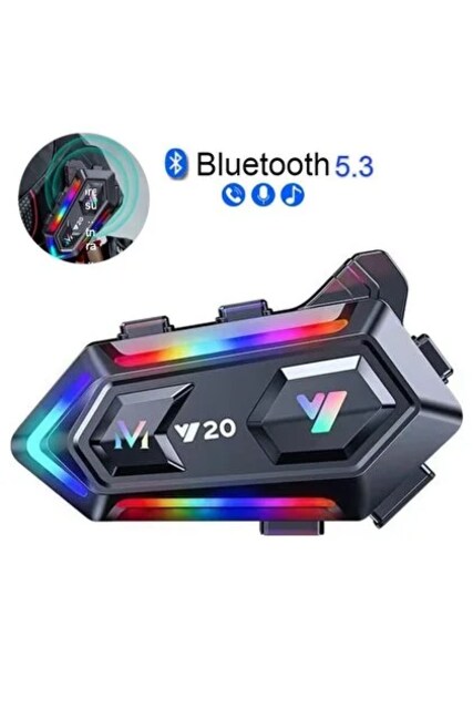 Y20 Max Motosiklet Bluetooth 5.3 Kask Intercom 2 Kişi 300 Metre
