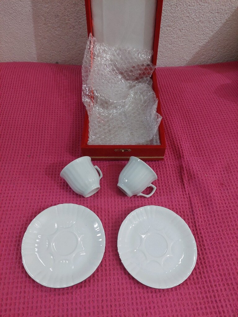2 li fincan. Türk kahvesi fincanı. Kürahya porselen. - 9