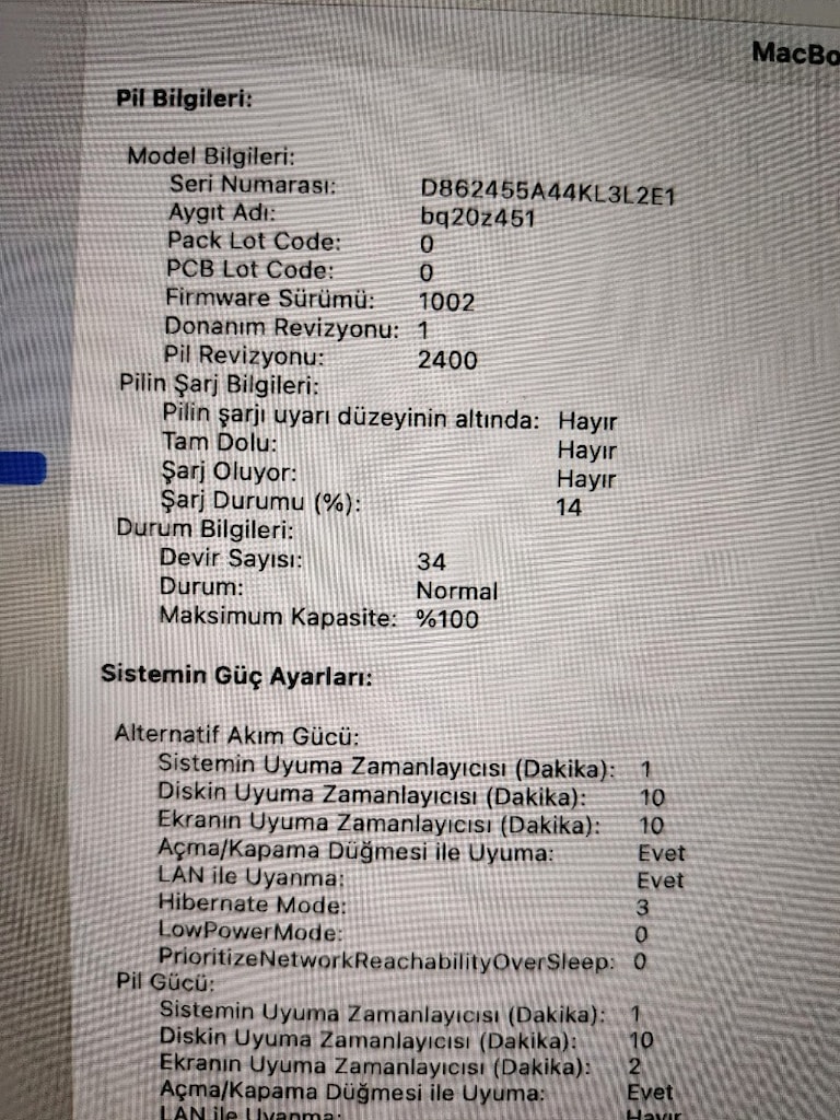 MACBOOK PRO M2 8GB RAM 256GB SSD PİL DEVRİ SADECE 34 TOUCBARLI - 8