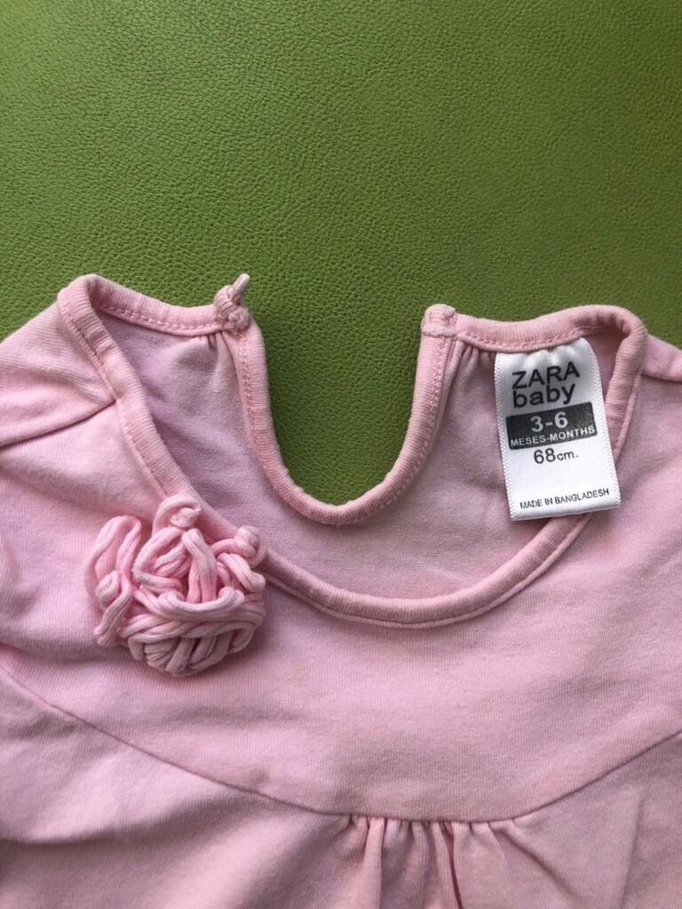 3-6 aylık kız çocuk tişört Zara Baby marka Pembe - 2