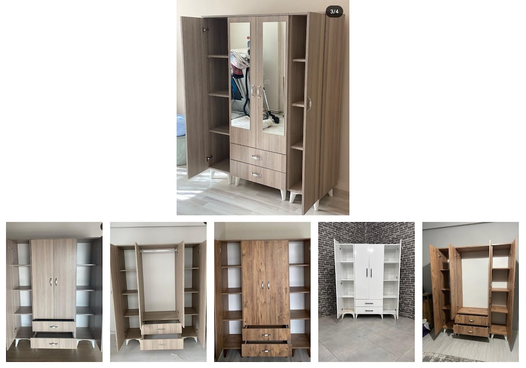 4 kapaklı elbise dolabı spucfmsgux - 6